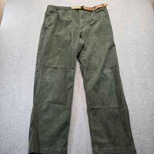 Stoic Mens XL Olive Green Elastic Waist Webbing Belt Outdoor Cotton Blend Pants